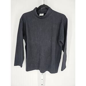 Partners II Women's Black Turtle Neck Long Sleeve Blended Fiber Top Size 1X
